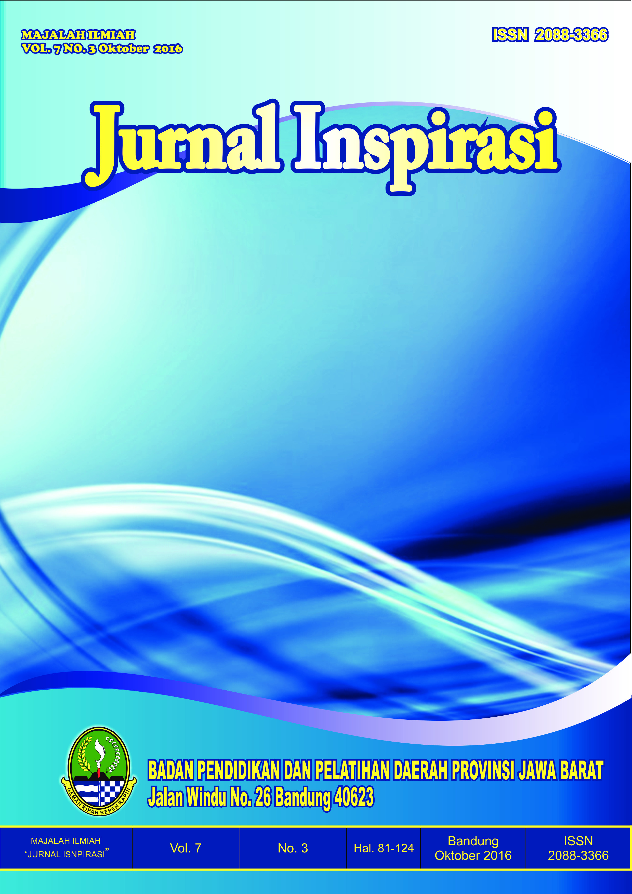 					View Vol. 7 No. 3 (2016): Jurnal Inspirasi Edisi Oktober 2016
				