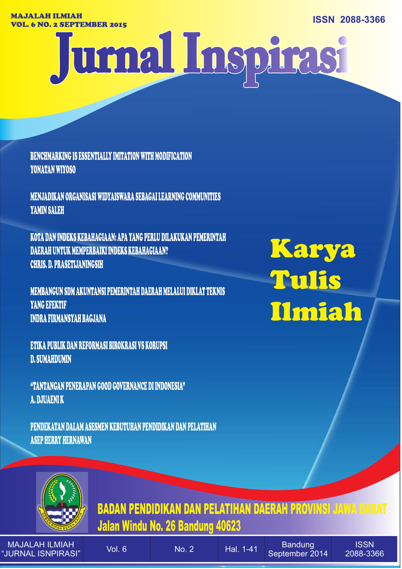					View Vol. 6 No. 2 (2015): Jurnal Inspirasi Edisi Septrmber 2015
				